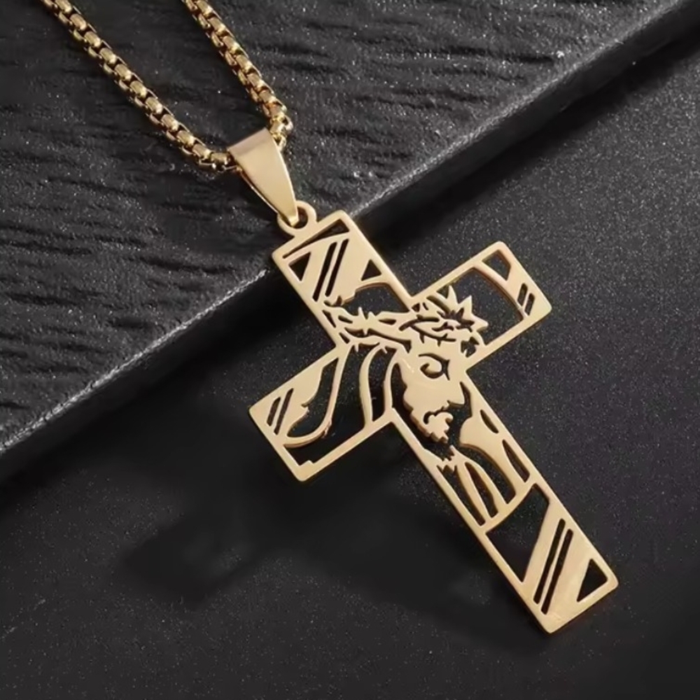 Gold Cross Pendant Necklace